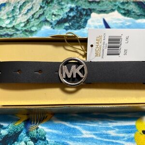 Michael Kors Black Belt Women’s L/Xl Pave Logo Gift Box W/Gift Tag New with Tag